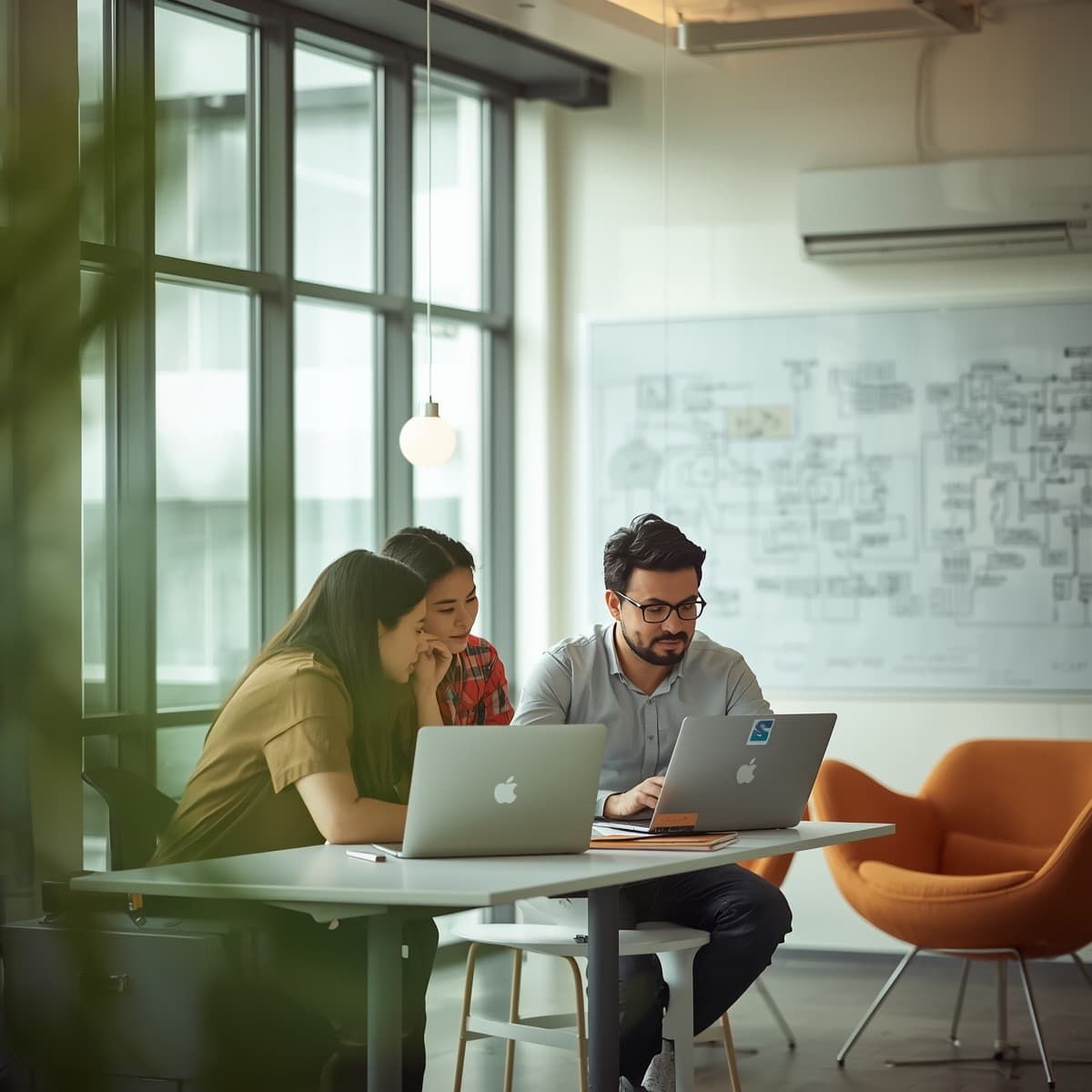 A small Ounch team collaborating in the early days of the company